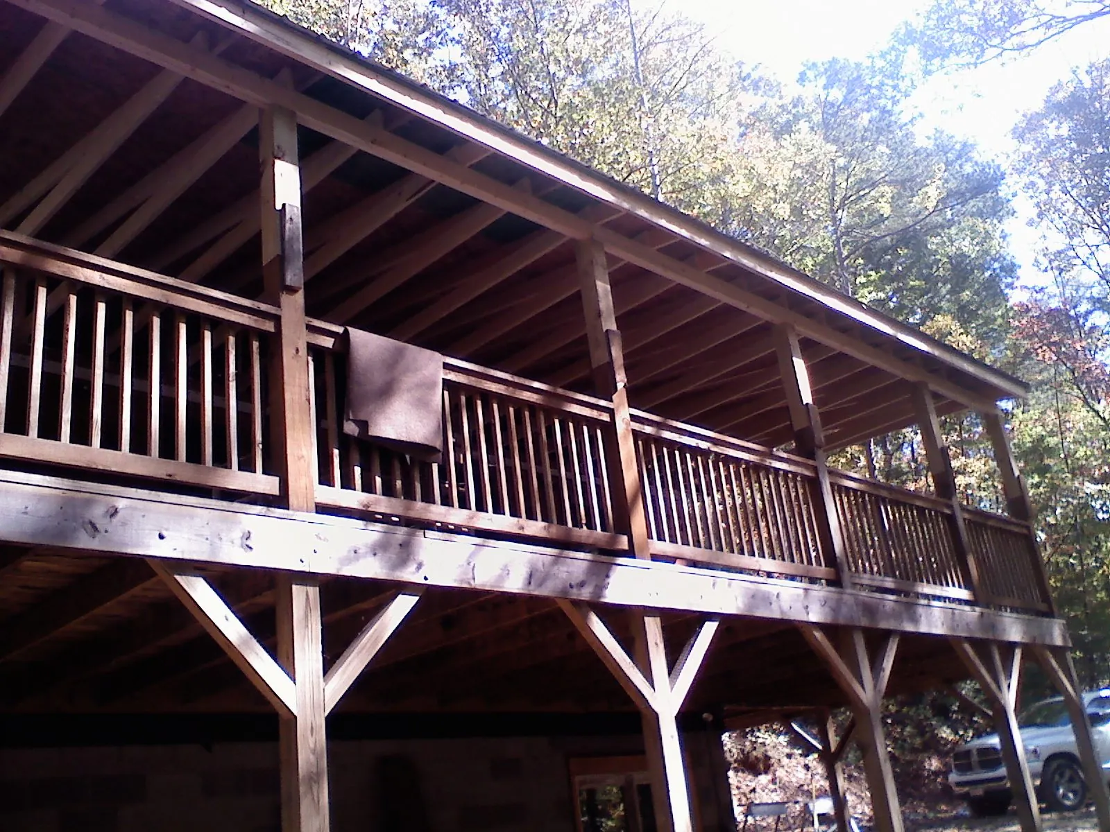 Timber framing under a new elevated porch and deck — Roof Leak Repair in Smithsburg by Roofing Brothers